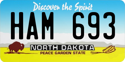 ND license plate HAM693