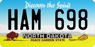 ND license plate HAM698