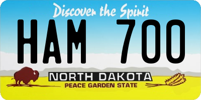 ND license plate HAM700