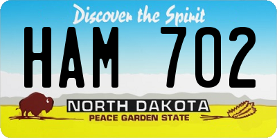 ND license plate HAM702