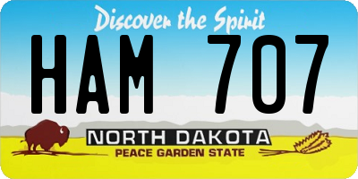 ND license plate HAM707