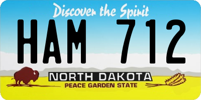 ND license plate HAM712