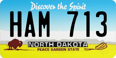 ND license plate HAM713