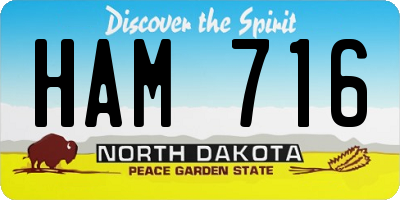 ND license plate HAM716