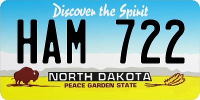 ND license plate HAM722