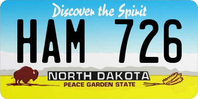 ND license plate HAM726