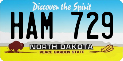 ND license plate HAM729