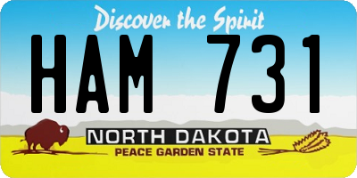 ND license plate HAM731