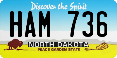 ND license plate HAM736