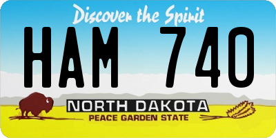 ND license plate HAM740