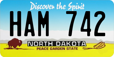 ND license plate HAM742