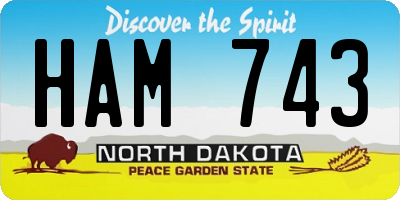 ND license plate HAM743