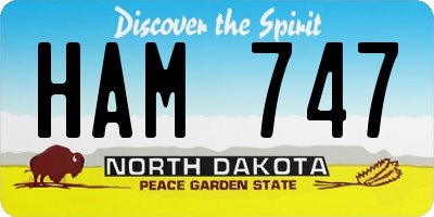 ND license plate HAM747