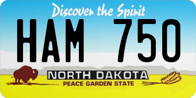 ND license plate HAM750