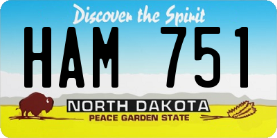 ND license plate HAM751