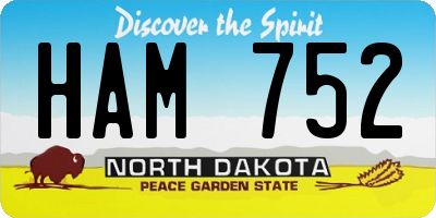 ND license plate HAM752