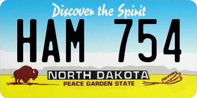 ND license plate HAM754