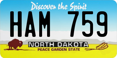 ND license plate HAM759