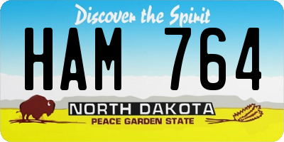 ND license plate HAM764