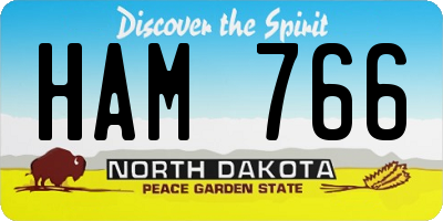 ND license plate HAM766