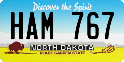 ND license plate HAM767