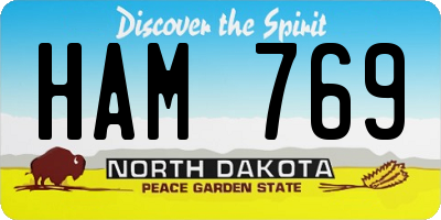 ND license plate HAM769