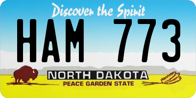 ND license plate HAM773