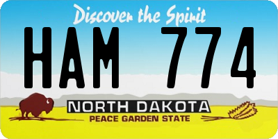 ND license plate HAM774