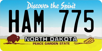 ND license plate HAM775