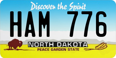 ND license plate HAM776