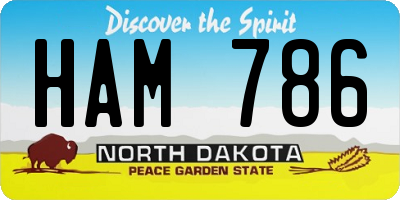 ND license plate HAM786