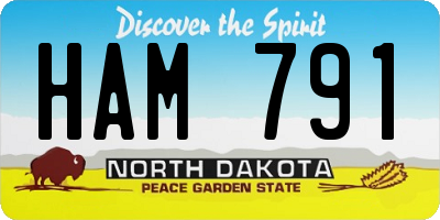 ND license plate HAM791