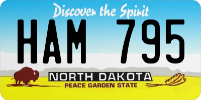 ND license plate HAM795