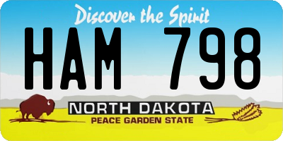 ND license plate HAM798