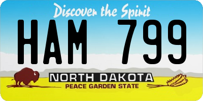ND license plate HAM799