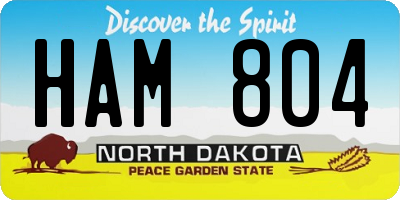 ND license plate HAM804