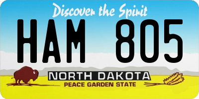 ND license plate HAM805