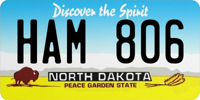 ND license plate HAM806