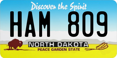 ND license plate HAM809
