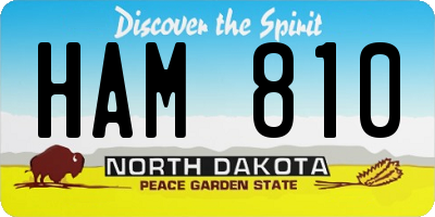 ND license plate HAM810