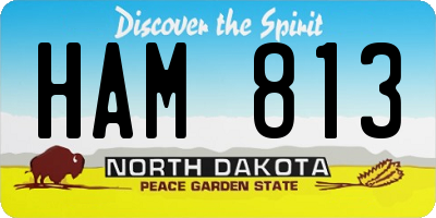 ND license plate HAM813