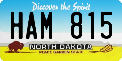 ND license plate HAM815