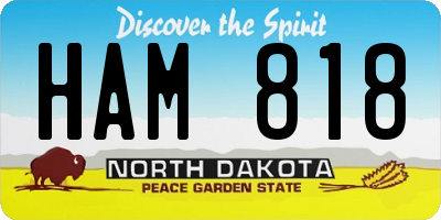 ND license plate HAM818