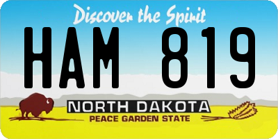 ND license plate HAM819