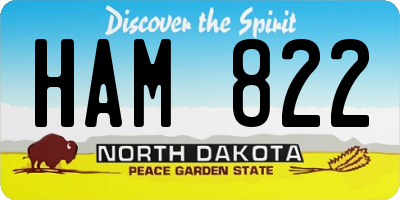 ND license plate HAM822