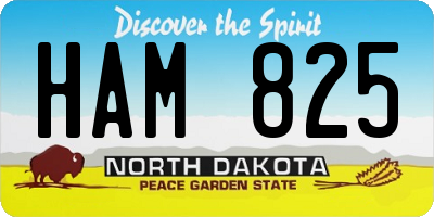 ND license plate HAM825