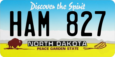 ND license plate HAM827