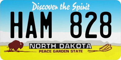 ND license plate HAM828