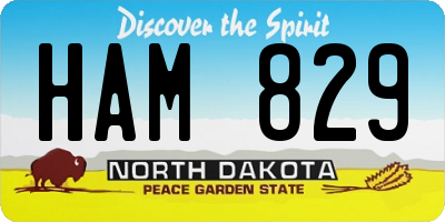 ND license plate HAM829