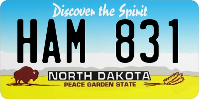 ND license plate HAM831